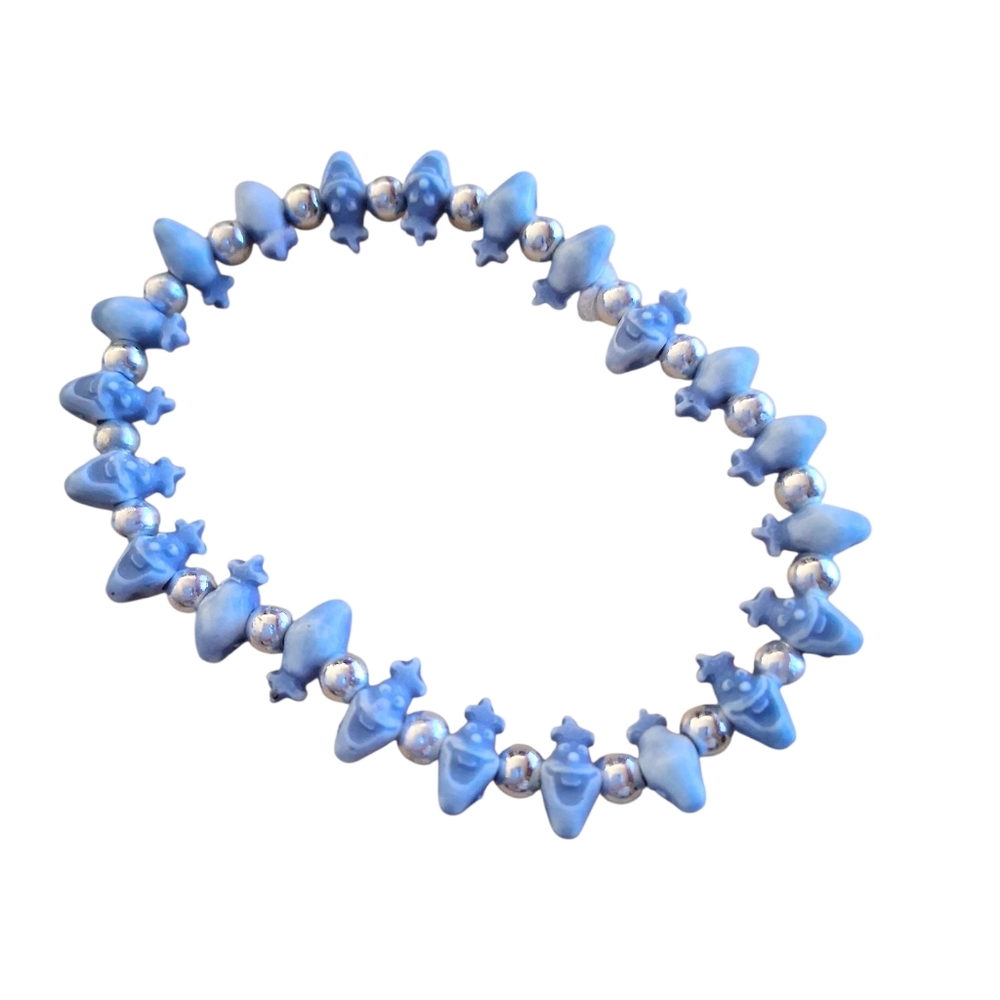 Bracelet Stretchy Blue Cartoon Face Girls